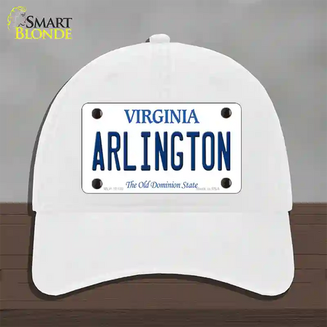 Arlington Virginia Novelty License Plate Hat Unconstructed Cotton / White