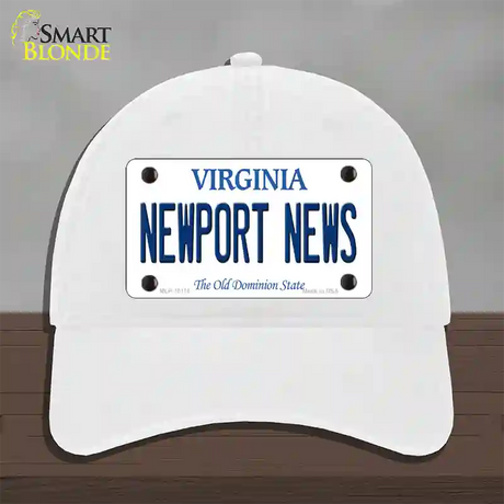 Newport News Virginia Novelty License Plate Hat Unconstructed Cotton / White