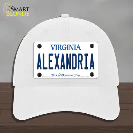 Alexandria Virginia Novelty License Plate Hat Unconstructed Cotton / White