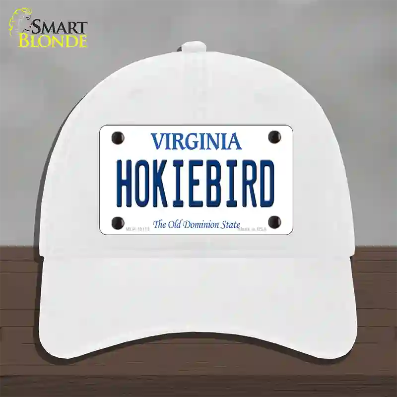 Hokiebird Virginia Novelty License Plate Hat Unconstructed Cotton / White