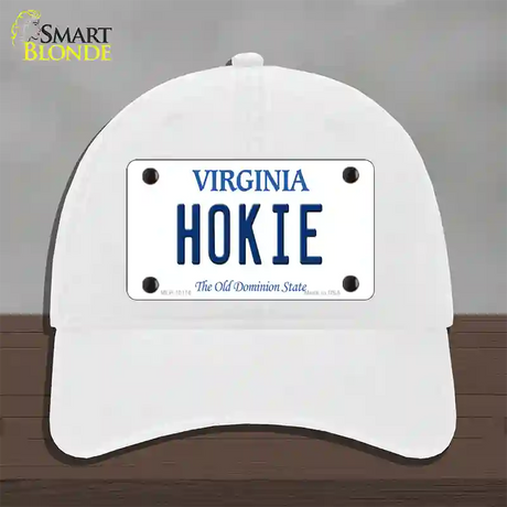 Hokie Virginia Novelty License Plate Hat Unconstructed Cotton / White