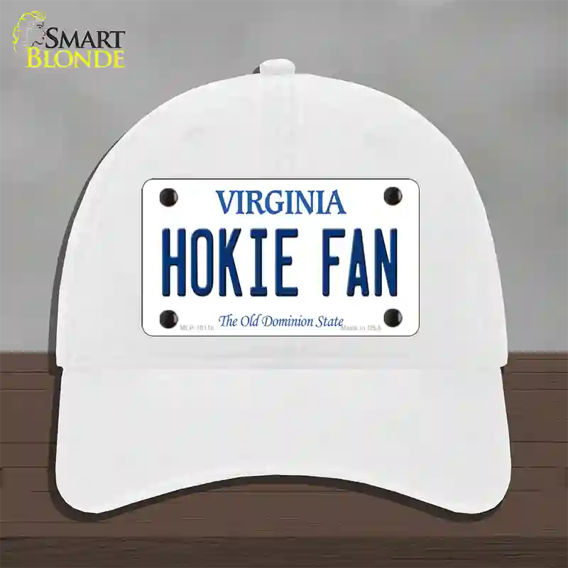 Hokie Fan Virginia Novelty License Plate Hat Unconstructed Cotton / White