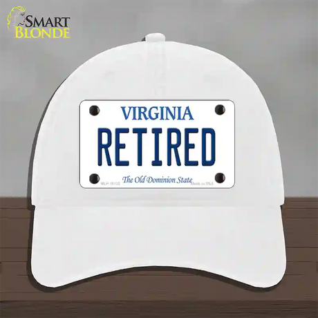 Retired Virginia Novelty License Plate Hat Unconstructed Cotton / White