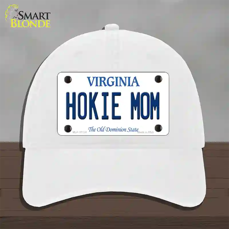 Hokie Mom Virginia Novelty License Plate Hat Unconstructed Cotton / White