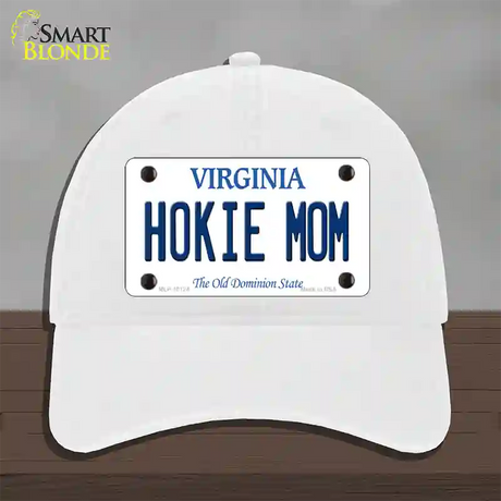 Hokie Mom Virginia Novelty License Plate Hat Unconstructed Cotton / White