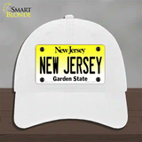 New Jersey Garden State Novelty License Plate Hat Unconstructed Cotton / White