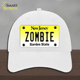 Zombie New Jersey Novelty License Plate Hat Unconstructed Cotton / White