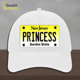 Princess New Jersey Novelty License Plate Hat Unconstructed Cotton / White