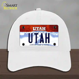 Utah Life Elevated Novelty License Plate Hat Unconstructed Cotton / White