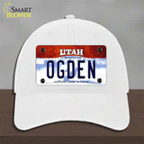 Ogden Utah Novelty License Plate Hat Unconstructed Cotton / White