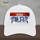 Utah State Utah Novelty License Plate Hat Unconstructed Cotton / White