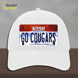 Go Cougars Utah Novelty License Plate Hat Unconstructed Cotton / White