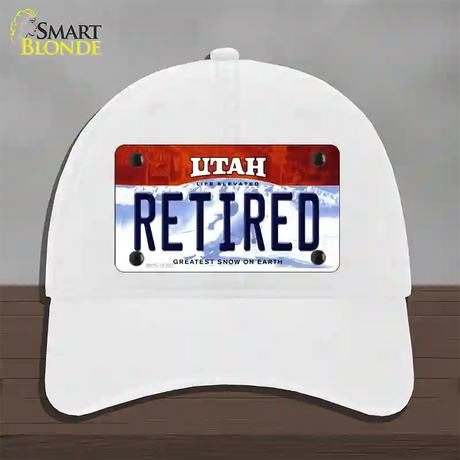 Retired Utah Novelty License Plate Hat Unconstructed Cotton / White