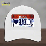 I Love Slackline Utah Novelty License Plate Hat Unconstructed Cotton / White