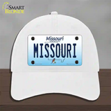 Missouri Show Me State Novelty License Plate Hat Unconstructed Cotton / White