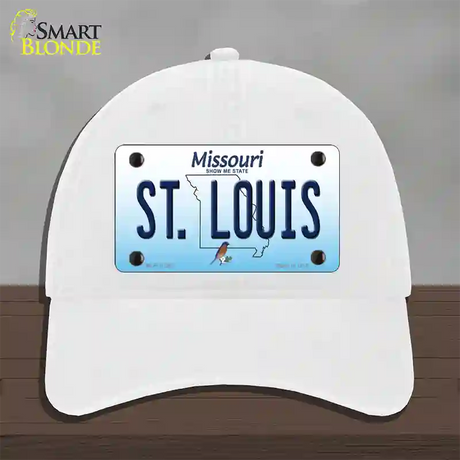 St Louis Missouri Novelty License Plate Hat Unconstructed Cotton / White