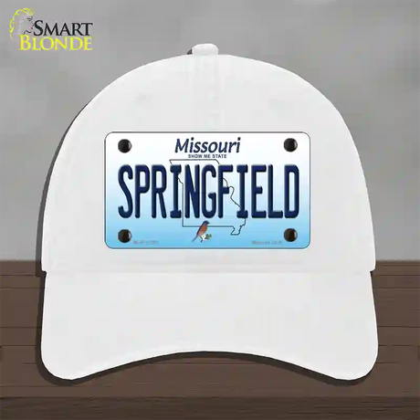 Springfield Missouri Novelty License Plate Hat Unconstructed Cotton / White