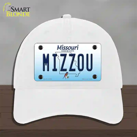 Mizzou Missouri Novelty License Plate Hat Unconstructed Cotton / White