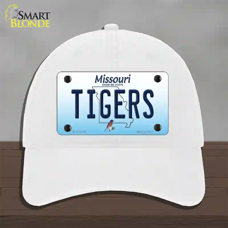 Tigers Missouri Novelty License Plate Hat Unconstructed Cotton / White