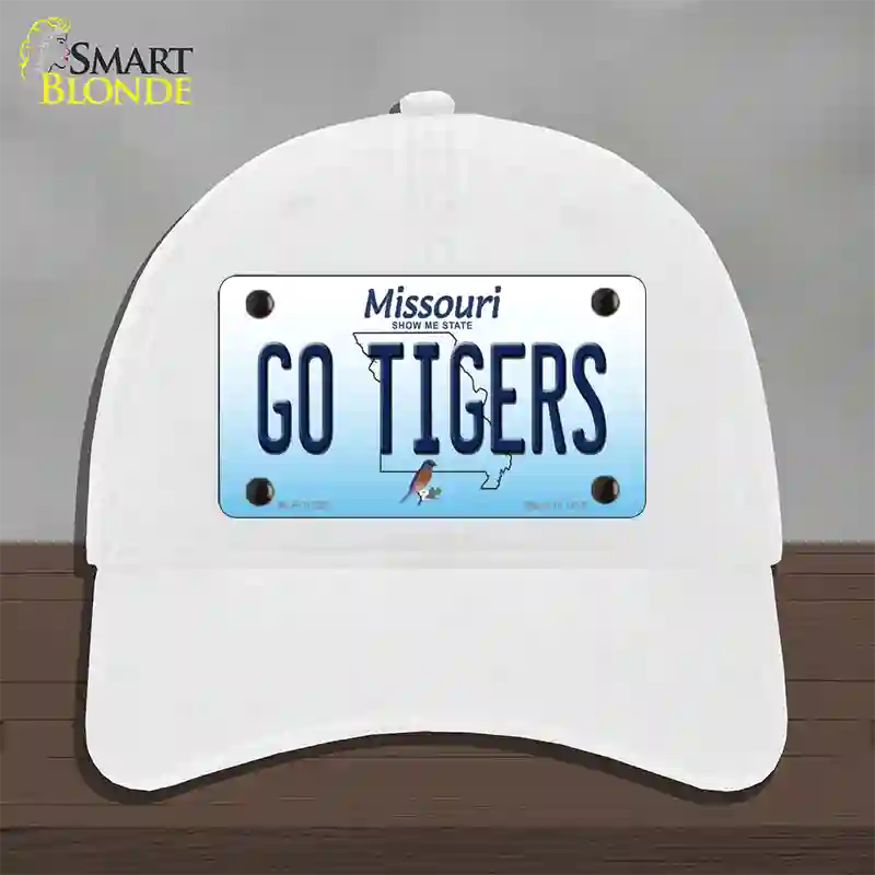 Go Tigers Missouri Novelty License Plate Hat Unconstructed Cotton / White