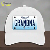 Grandma Missouri Novelty License Plate Hat Unconstructed Cotton / White