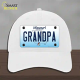 Grandpa Missouri Novelty License Plate Hat Unconstructed Cotton / White