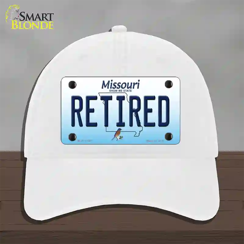 Retired Missouri Novelty License Plate Hat Unconstructed Cotton / White