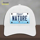 Nature Missouri Novelty License Plate Hat Unconstructed Cotton / White