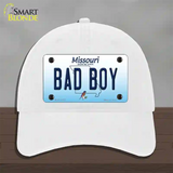 Bad Boy Missouri Novelty License Plate Hat Unconstructed Cotton / White