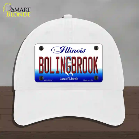 Bolingbrook Illinois Novelty License Plate Hat Unconstructed Cotton / White