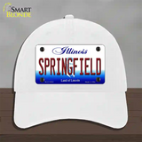 Springfield Illinois Novelty License Plate Hat Unconstructed Cotton / White