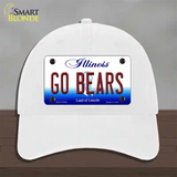 Go Bears Illinois Novelty License Plate Hat Unconstructed Cotton / White