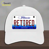 Retired Illinois Novelty License Plate Hat Unconstructed Cotton / White