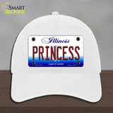 Princess Illinois Novelty License Plate Hat Unconstructed Cotton / White