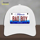 Bad Boy Illinois Novelty License Plate Hat Unconstructed Cotton / White