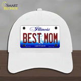 Best Mom Illinois Novelty License Plate Hat Unconstructed Cotton / White