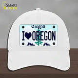 I Love Oregon Novelty License Plate Hat Unconstructed Cotton / White