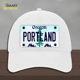 Portland Oregon Novelty License Plate Hat Unconstructed Cotton / White