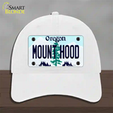 Mount Hood Oregon Novelty License Plate Hat Unconstructed Cotton / White