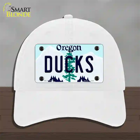 Ducks Oregon Novelty License Plate Hat Unconstructed Cotton / White