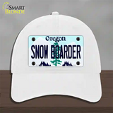 Snow Boarder Oregon Novelty License Plate Hat Unconstructed Cotton / White