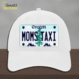 Moms Taxi Oregon Novelty License Plate Hat Unconstructed Cotton / White