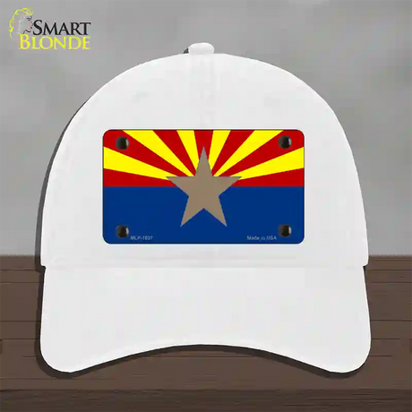 Arizona Big Star State Flag Novelty License Plate Hat Unconstructed Cotton / White