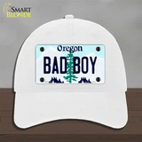 Bad Boy Oregon Novelty License Plate Hat Unconstructed Cotton / White