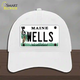 Wells Maine Novelty License Plate Hat Unconstructed Cotton / White