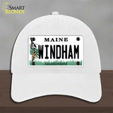 Windham Maine Novelty License Plate Hat Unconstructed Cotton / White