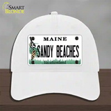 Sandy Beaches Maine Novelty License Plate Hat Unconstructed Cotton / White