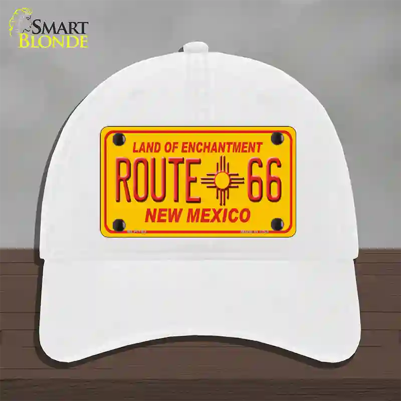 Route 66 New Mexico Novelty License Plate Hat Unconstructed Cotton / White