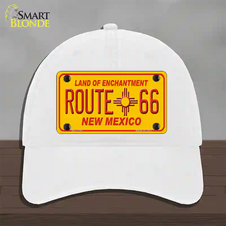 Route 66 New Mexico Novelty License Plate Hat Unconstructed Cotton / White