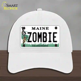 Zombie Maine Novelty License Plate Hat Unconstructed Cotton / White